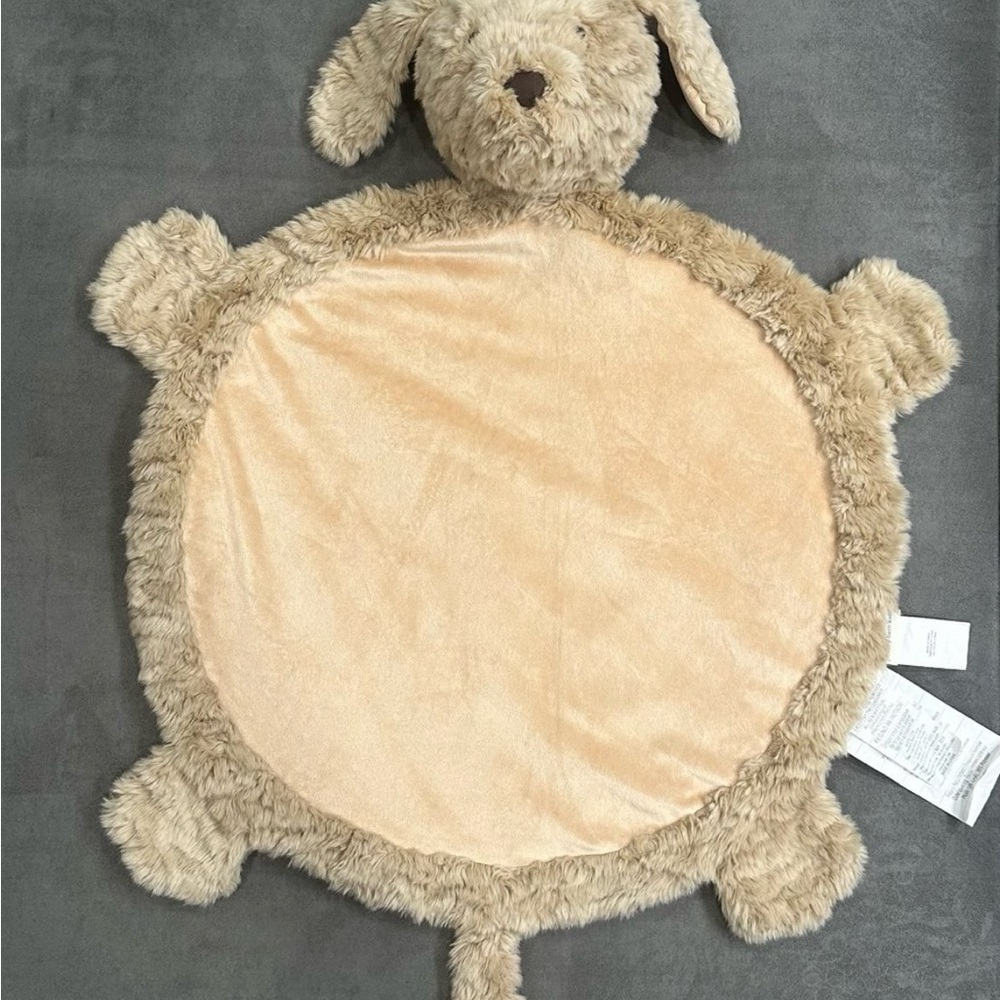 Pottery Barn Kids Baby Play Mat Security Blanket Lovey Dog Brown Labradoodle